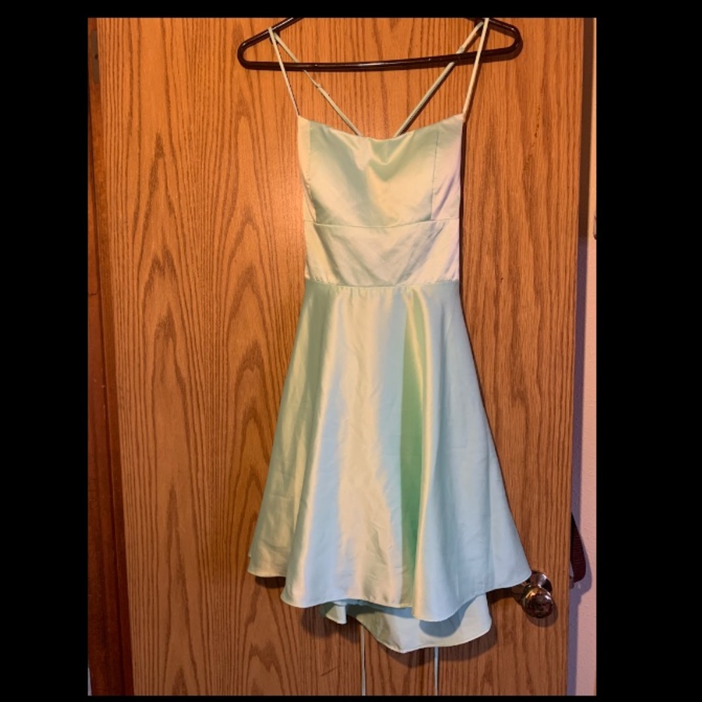 Mint Green Satin Dress